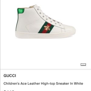 Authentic Kids Gucci Ace Leather Hightop. Size 33